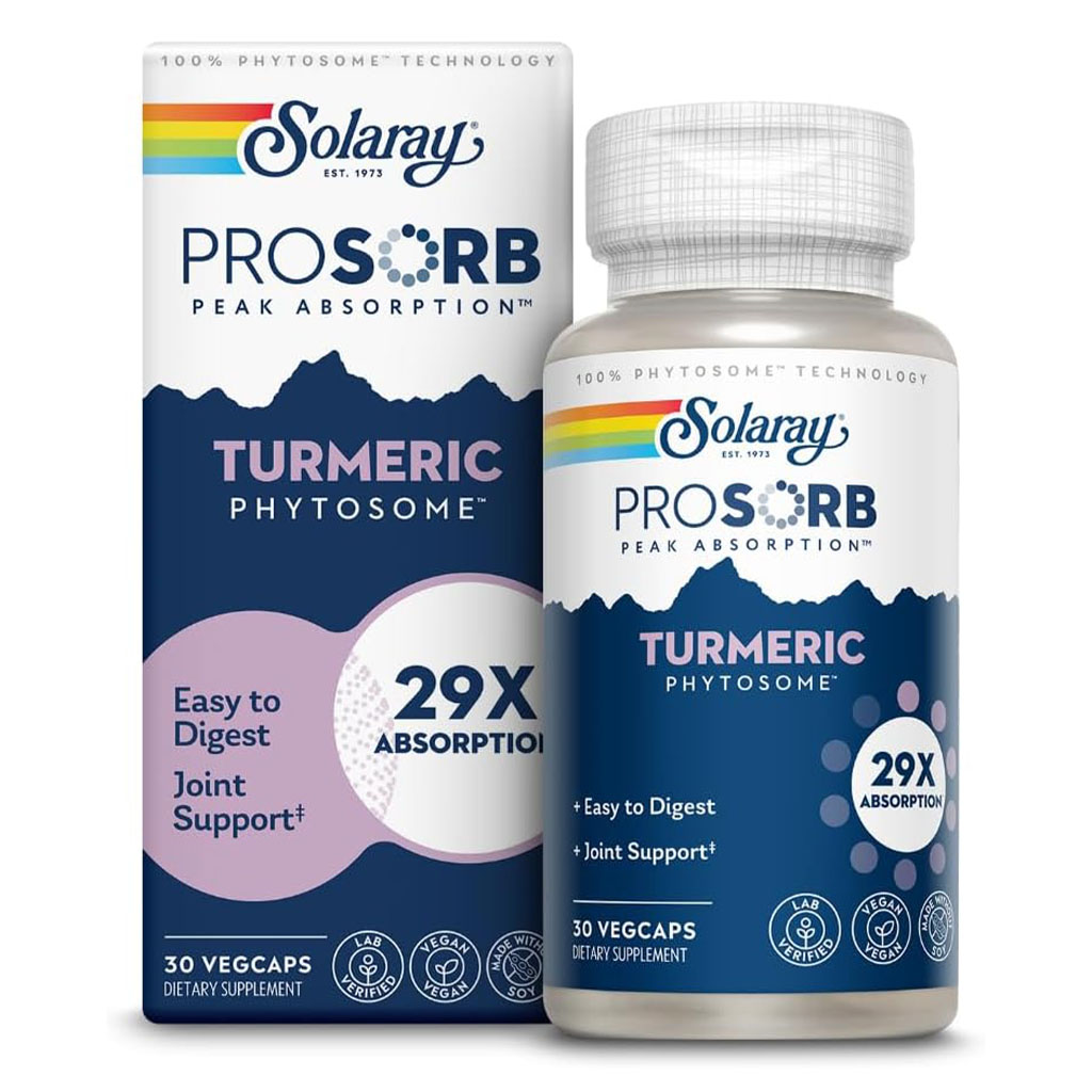 Solaray Prosorb Turmeric Curcumin Phytosome™ Vegcaps For Joint Support, Pack of 30's 