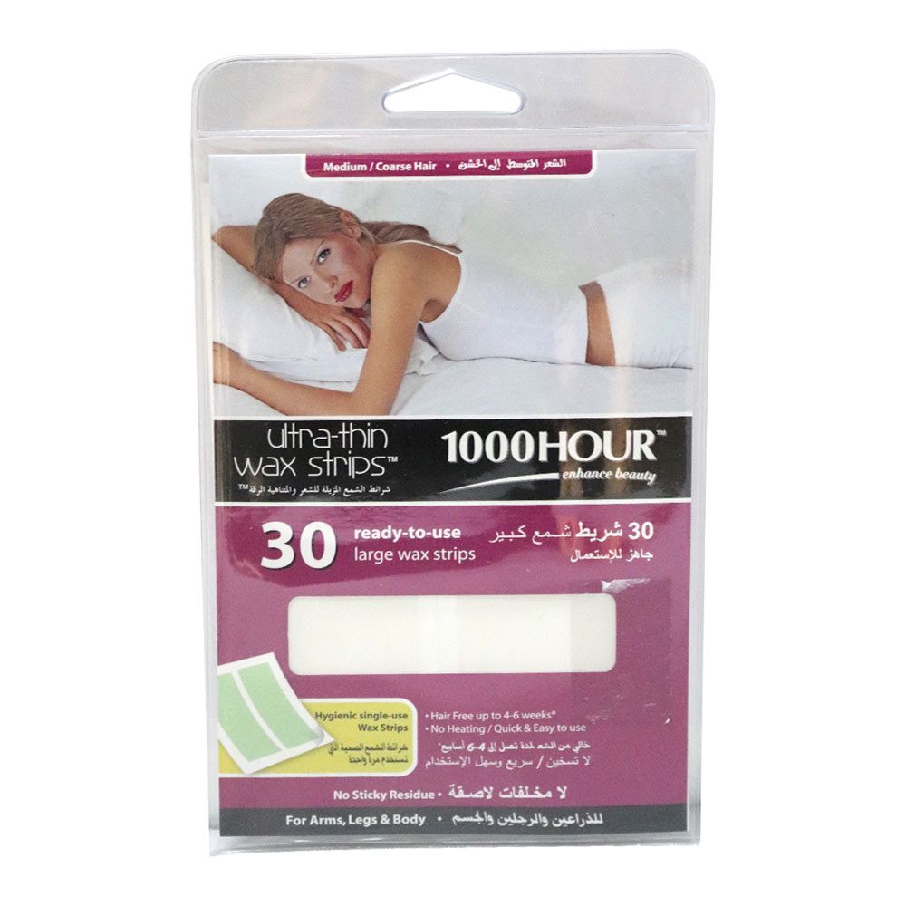 1000 Hour Ultra Thin Wax Strips, Pack of 30 Large strips