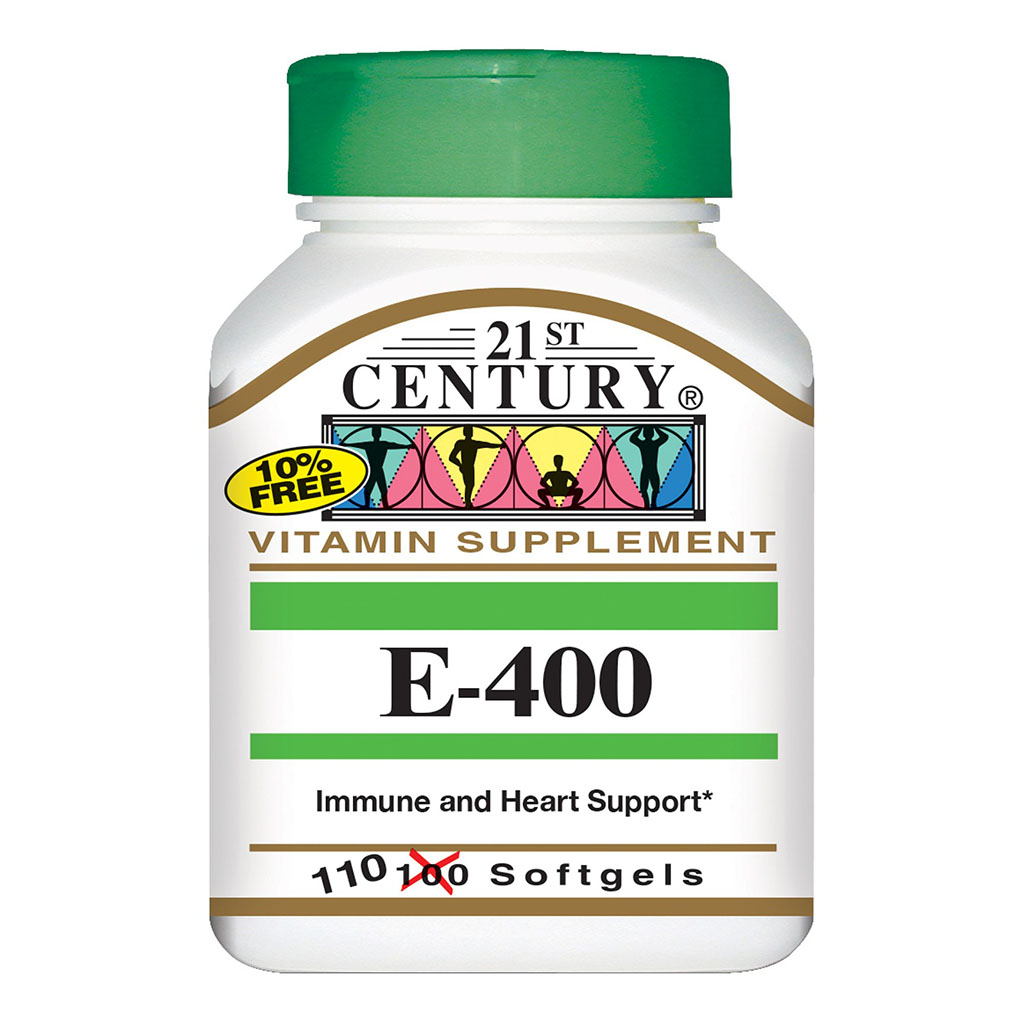 21st Century Vitamin E 400IU (180mg) Softgels, Pack of 110's