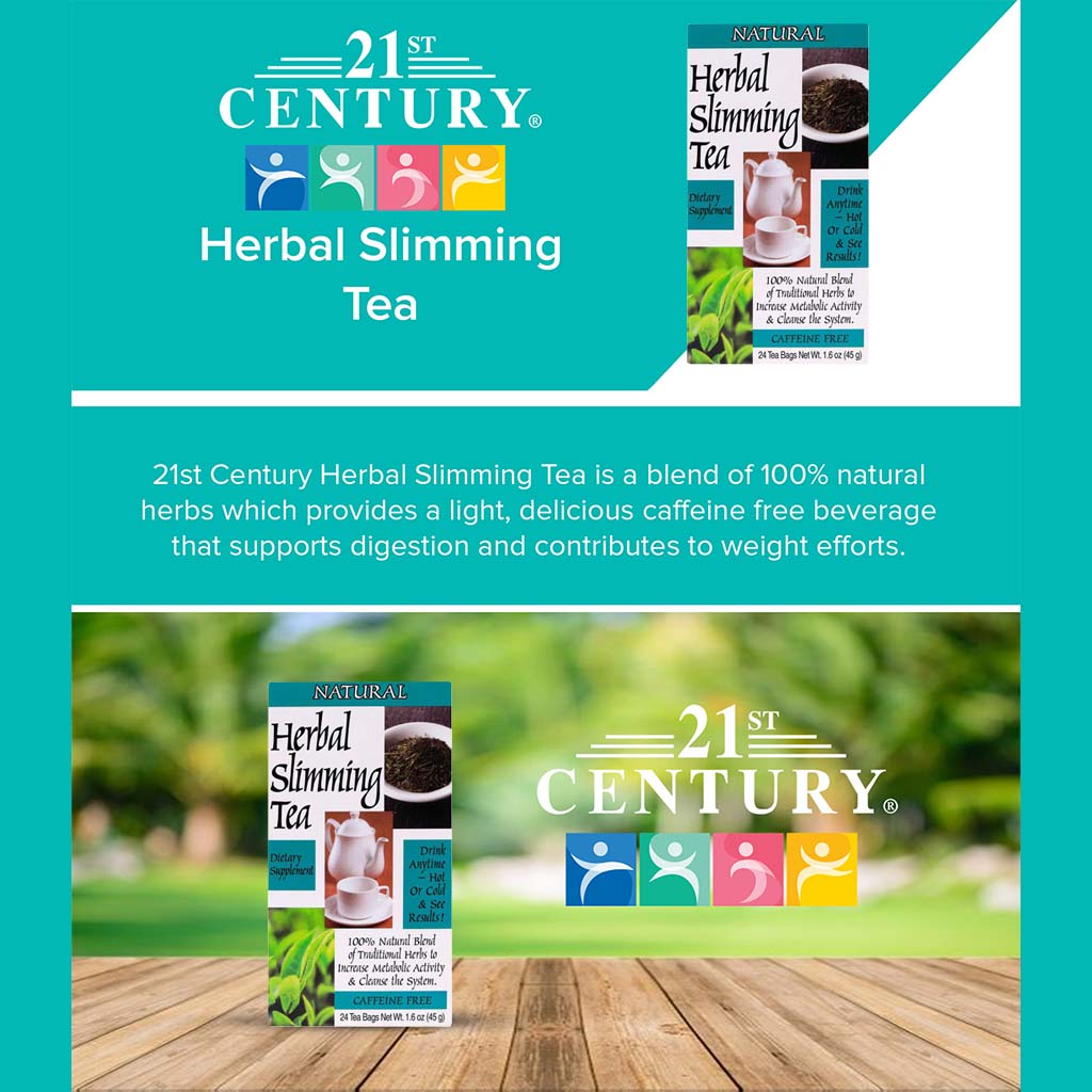 21st Century Herbal Slimming Natural Tea Bags 1.6 oz, 45 g 24's
