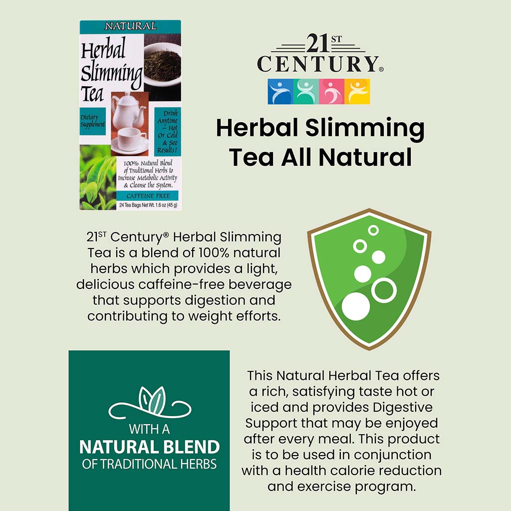 21st Century Herbal Slimming Natural Tea Bag, Pack of 24's