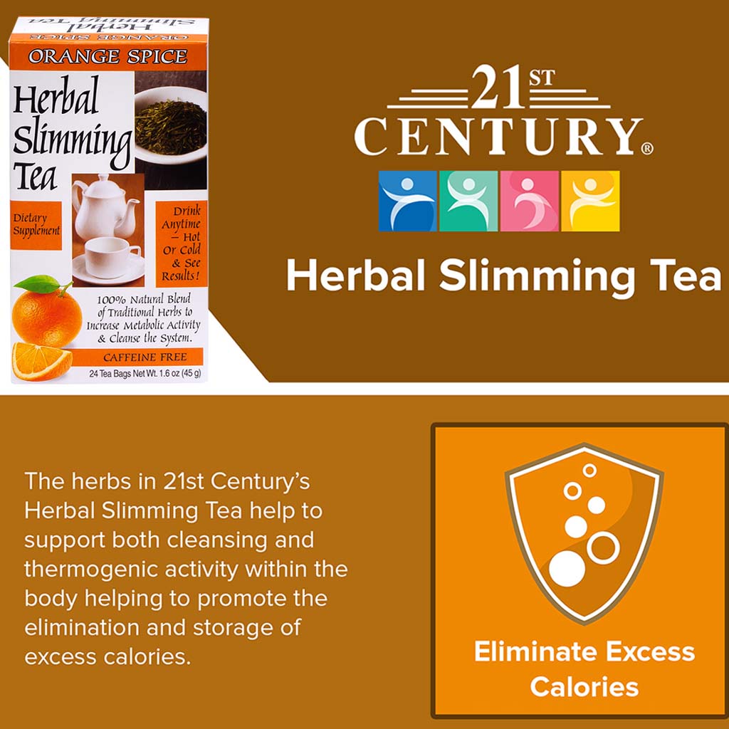 21st Century Herbal Slimming Orange Spice Tea Bags 24's 1.6oz, 45g