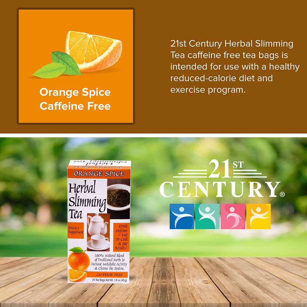21st Century Herbal Slimming Orange Spice Tea Bags 24's 1.6oz, 45g