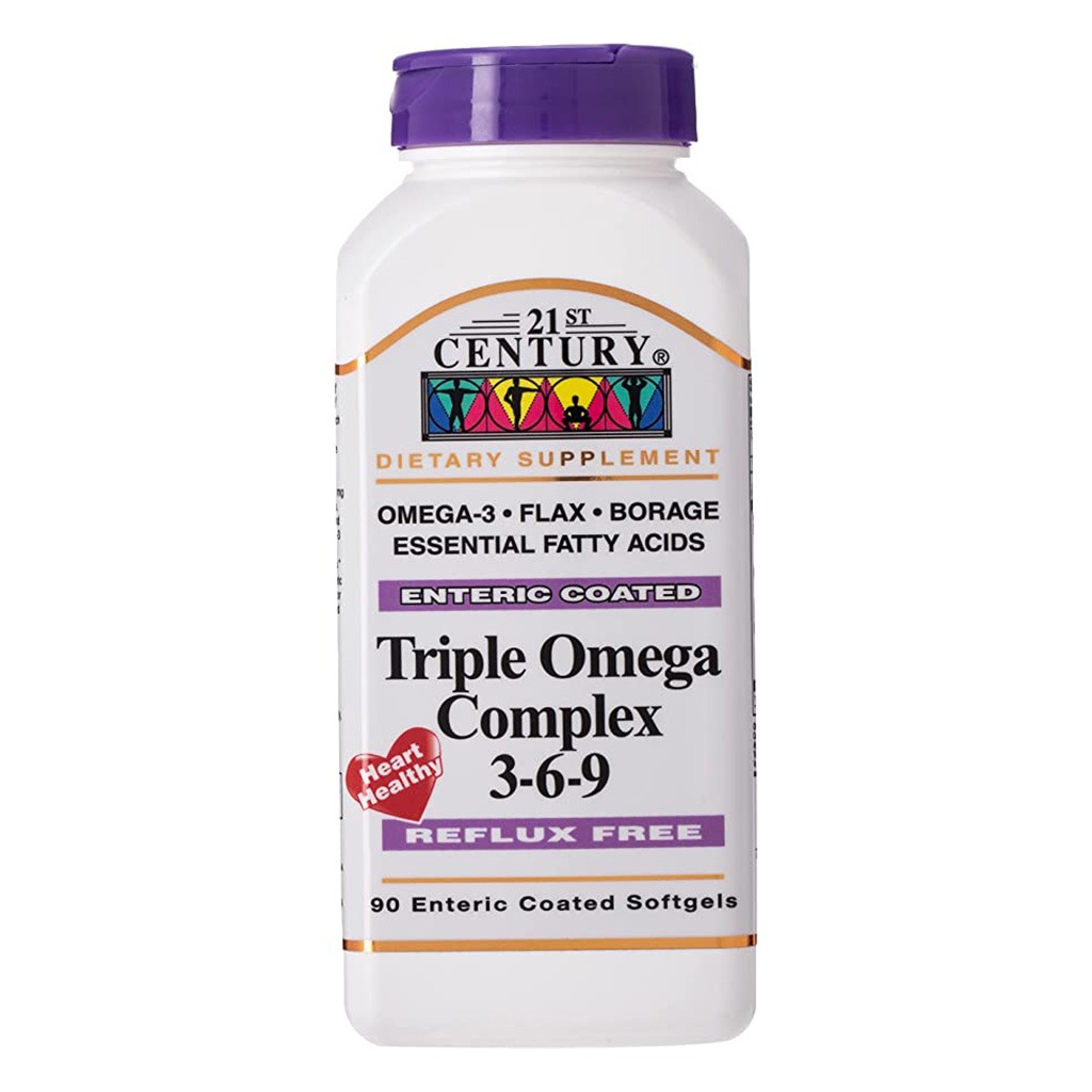 21st Century Triple Omega Complex 3-6-9 Enteric Coated Softgels, Pack of 90's