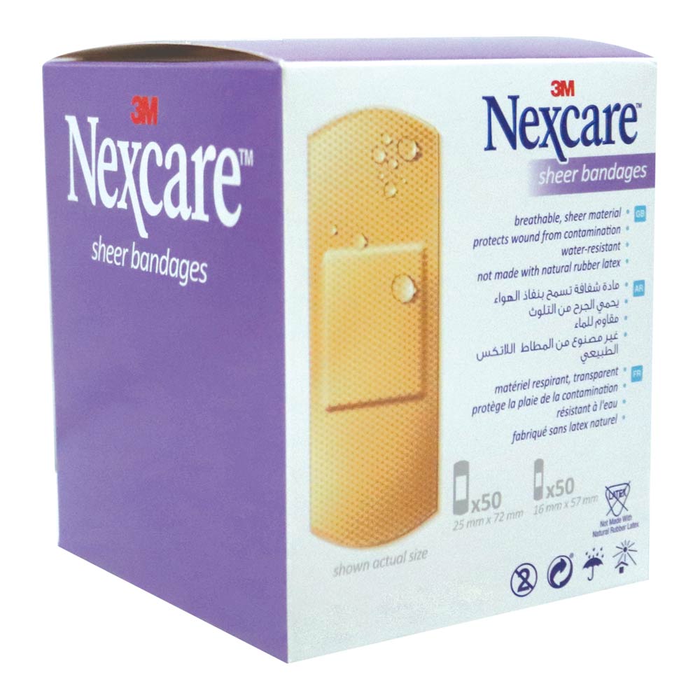 3M Nexcare Sheer  Assorted Bandages 100's