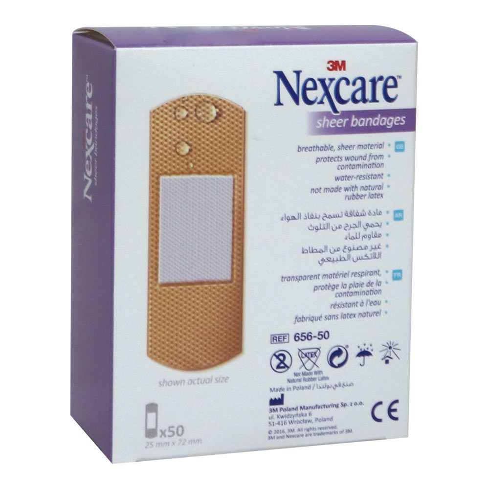 3M Nexcare Sheer Bandages One Size 50's