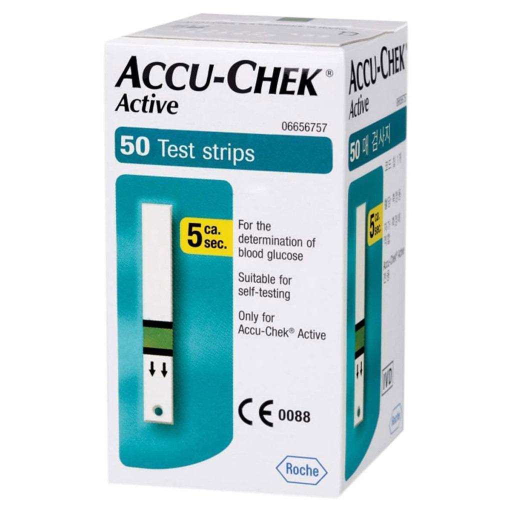 Accu-Chek Active Test Strips For Diabetic Blood Glucose Testing, Pack of 50's