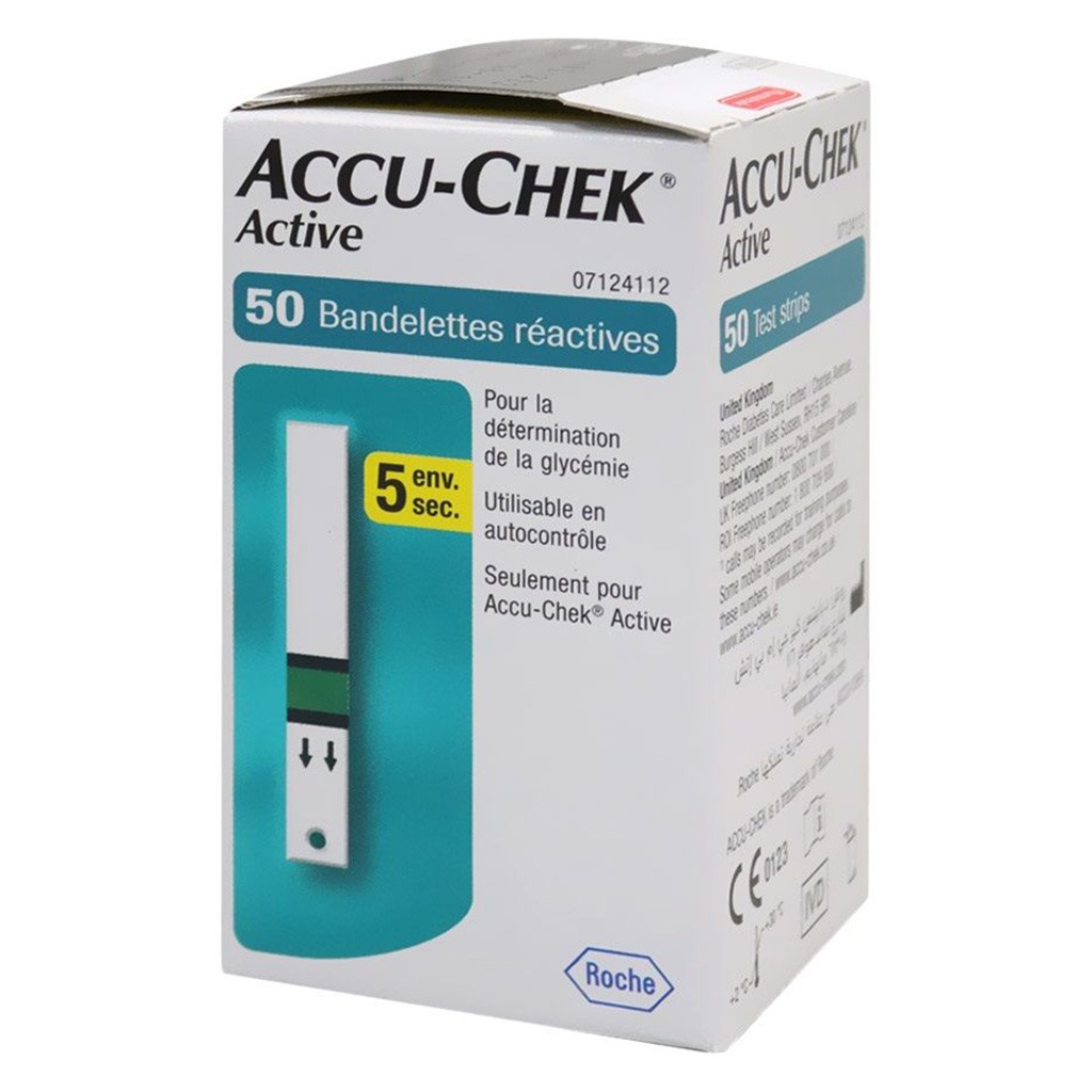 Accu-Chek Active Test Strips For Diabetic Blood Glucose Testing, Pack of 50's