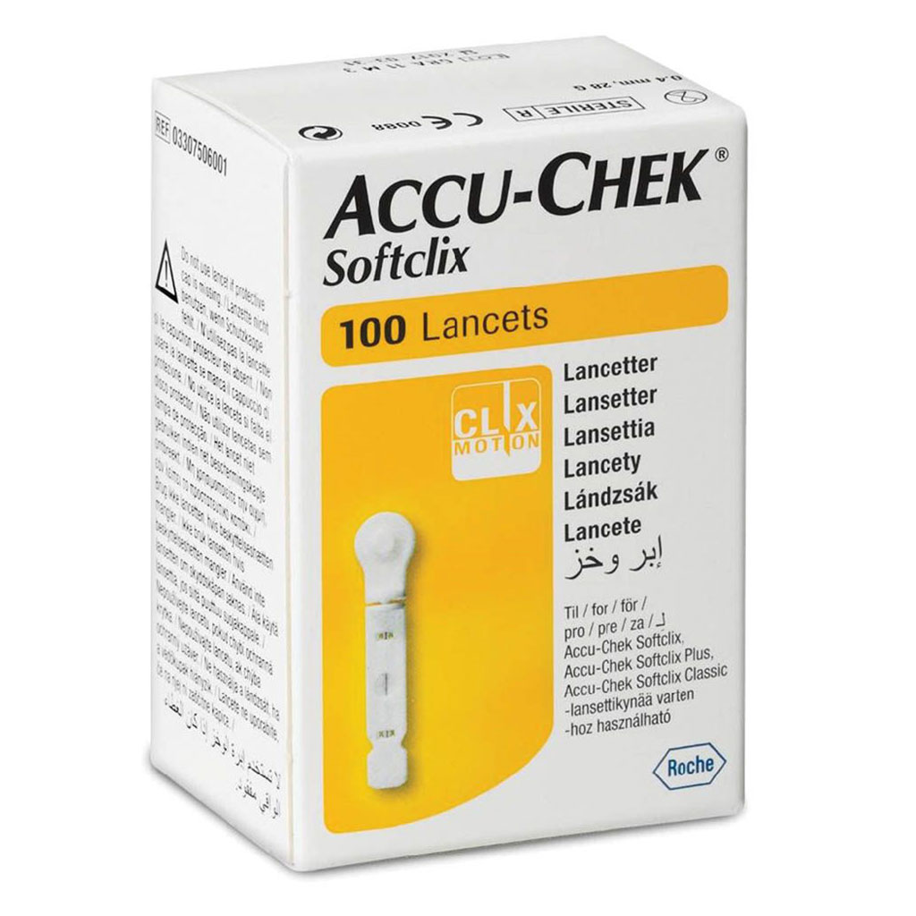 Accu-Chek Softclix Lancets For Diabetic Blood Glucose Testing, Pack of 100's