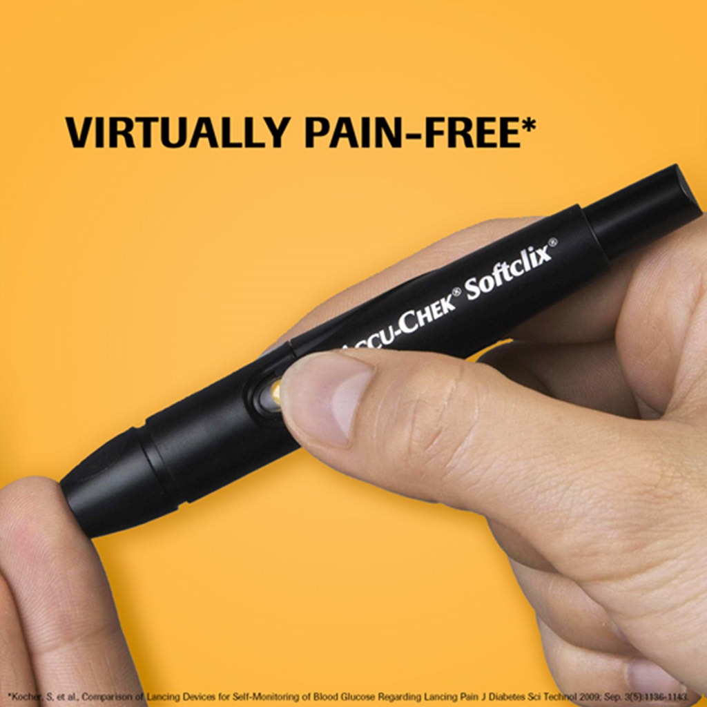 Accu-Chek Softclix Prikpen, Lancing Device For Painless Diabetic Blood Glucose Testing