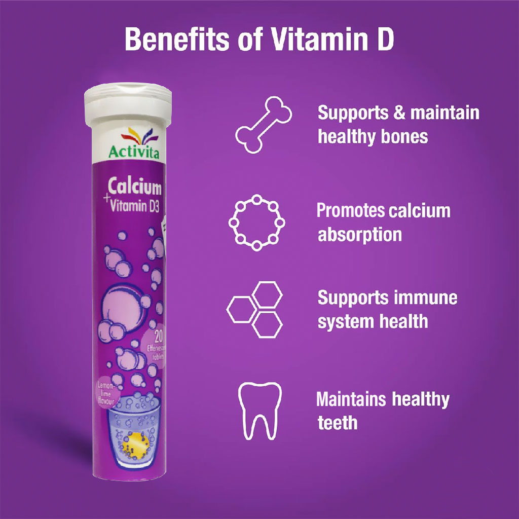Activita Calcium + Vitamin D3 Effervescent Tablets 20's