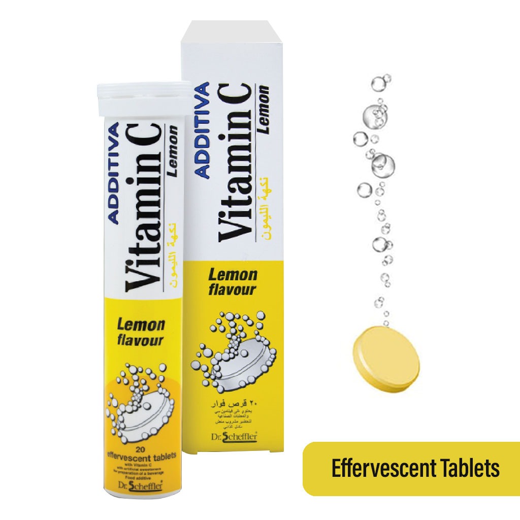 Additiva Vitamin C 1000MG Lemon Effervescent Tablets 20's