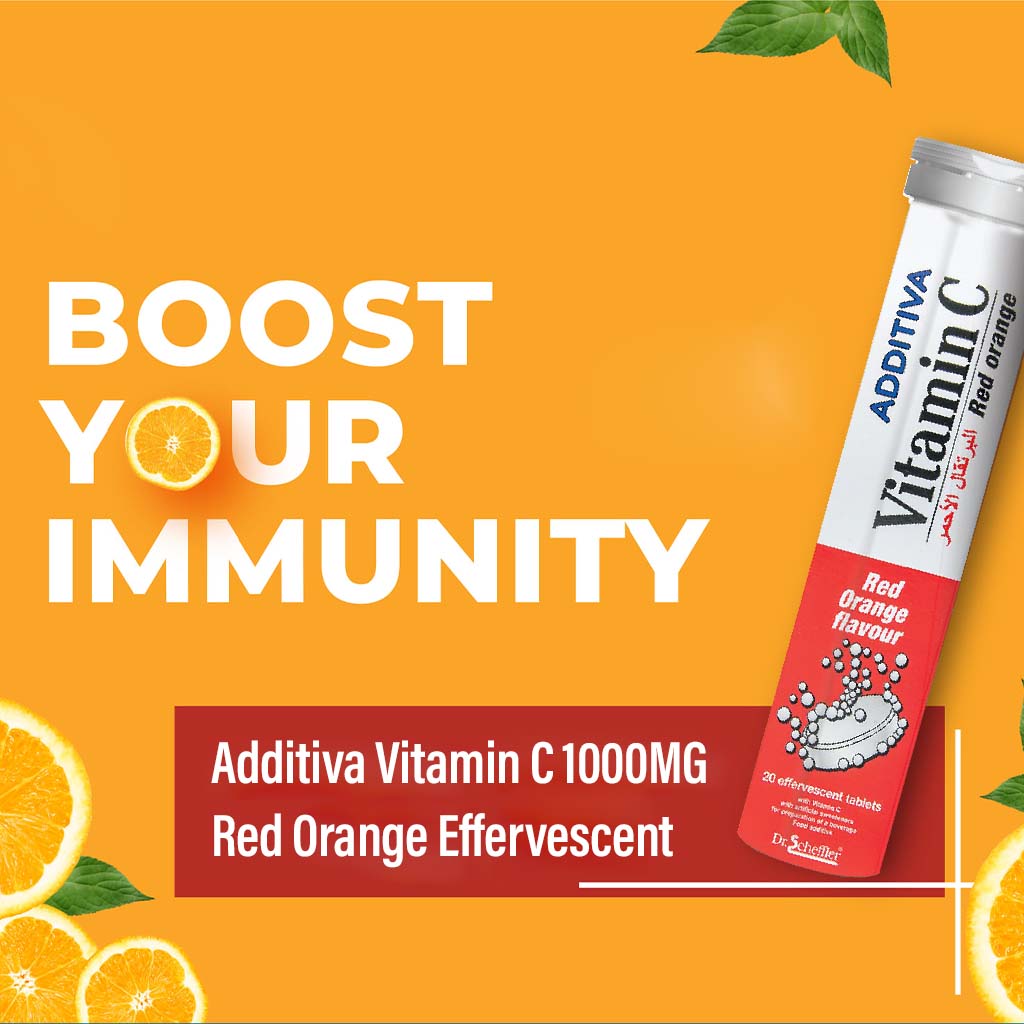 Additiva Vitamin C 1000MG Red Orange Effervescent Tablets 20's