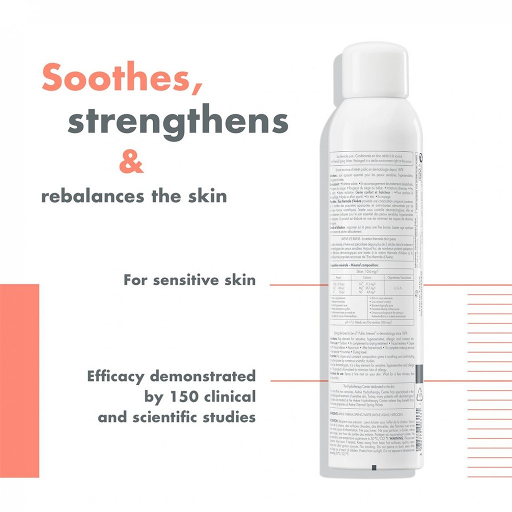Avene Thermal Spring Water Spray, Soothing & Anti-irritating Water For Sensitive Skin 300ml