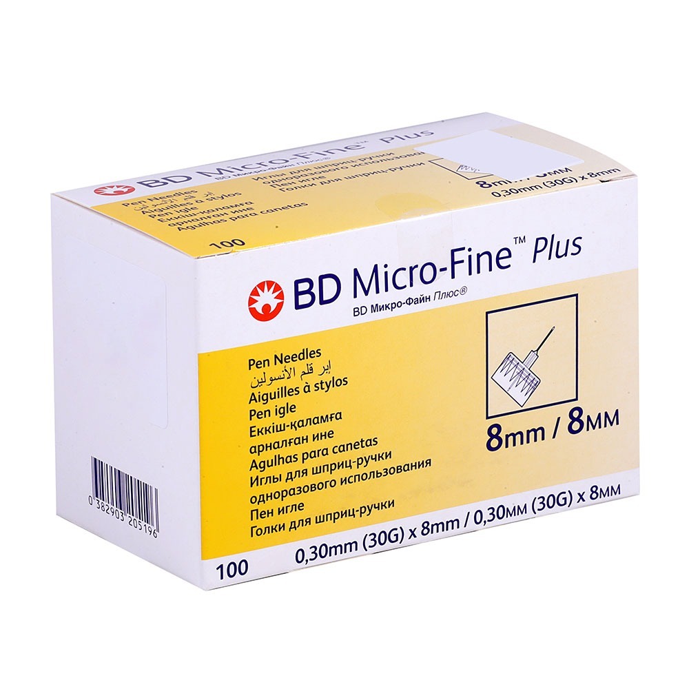 BD Micro-Fine+ Insulin Pen Needle 30 g x 8 mm 100's