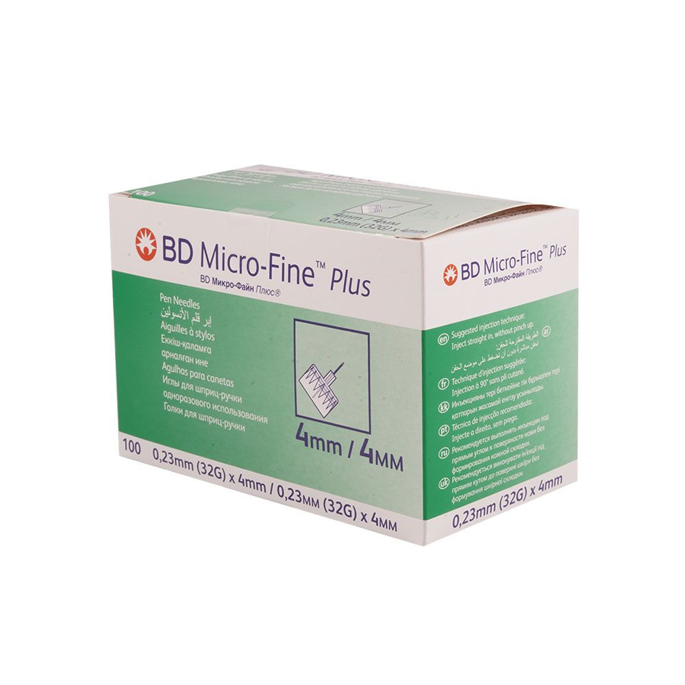 BD Micro-Fine Plus Insulin Pen Needle 32G 4 mm 100's