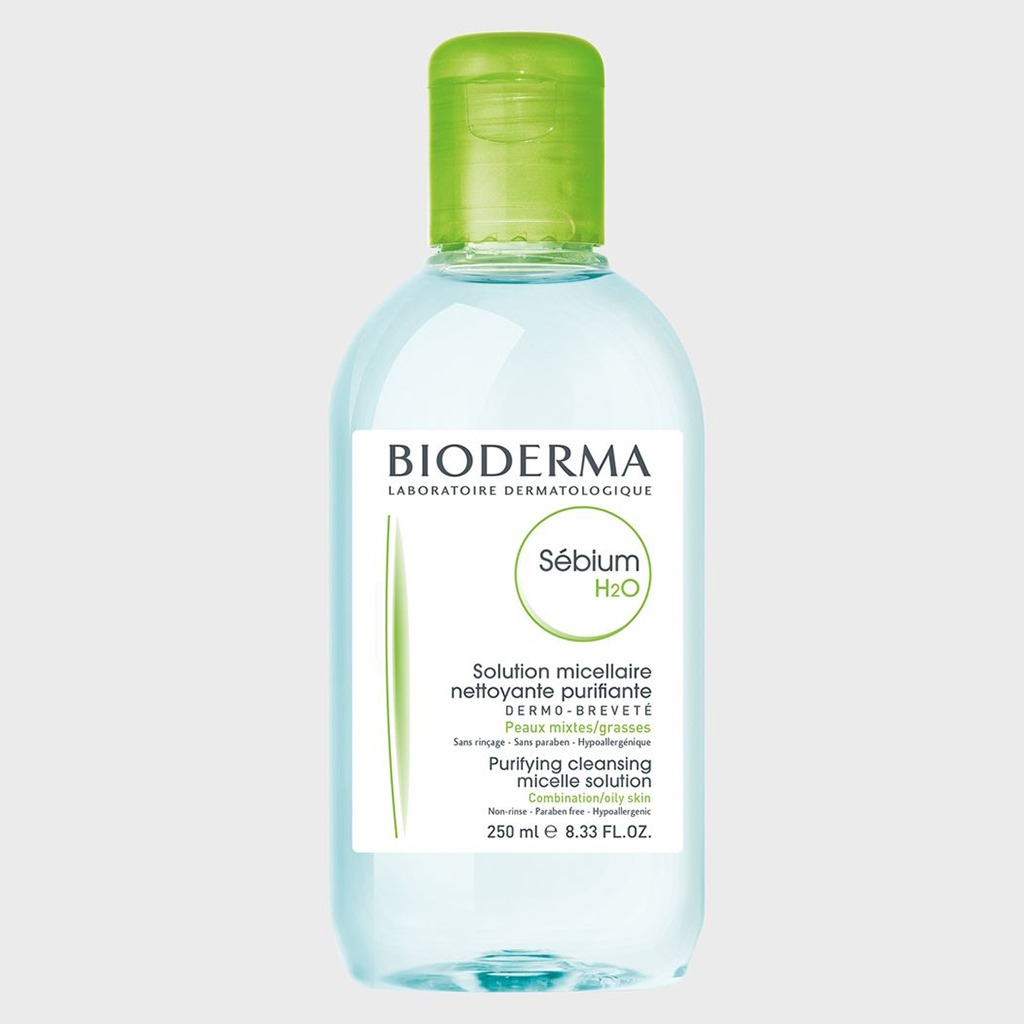 Bioderma Sebium H₂O Cleansing Micelle Make-Up Remover Solution For Combination To Oily Skin 250 mL