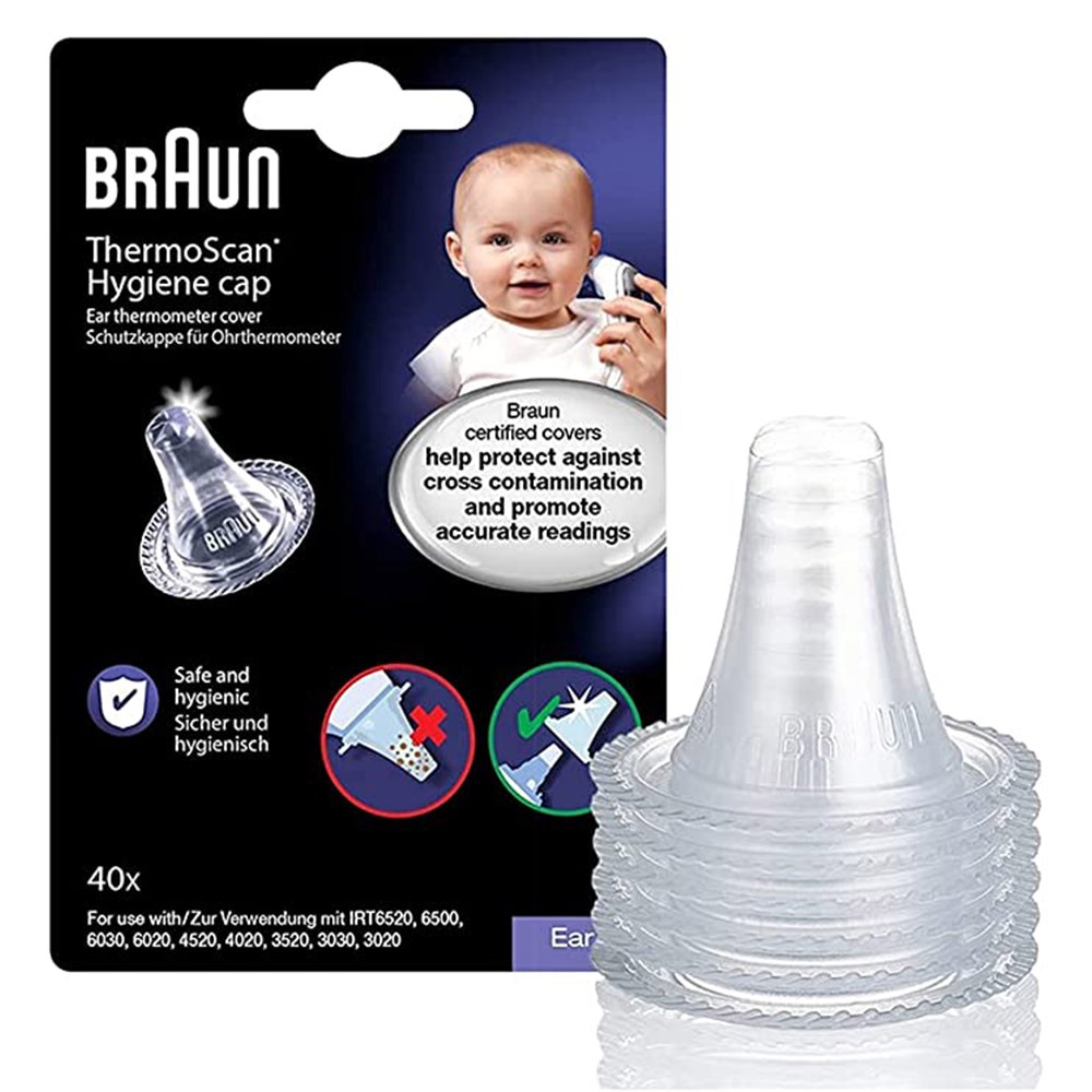 Braun Thermoscan Hygiene Caps Ear Thermometer Covers, Pack of 40's