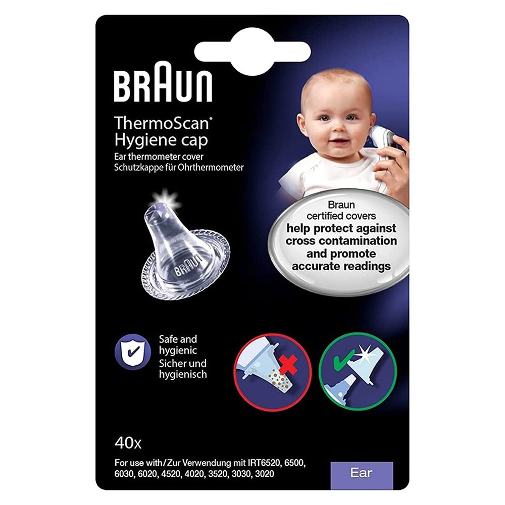 Braun Thermoscan Hygiene Caps Ear Thermometer Covers, Pack of 40's