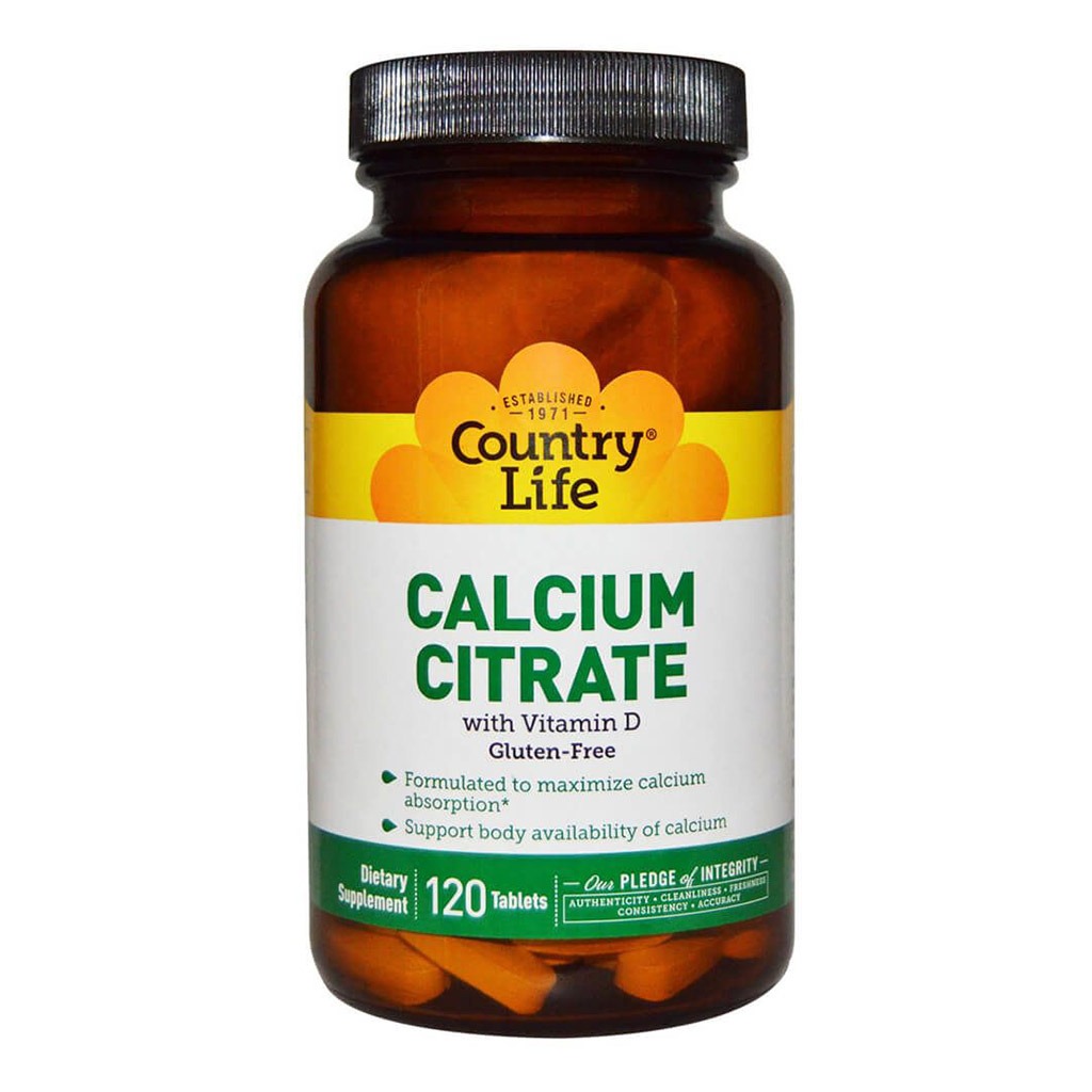 Country Life Calcium Citrate With Vitamin D Tablets For Bone Health, Pack of 120's
