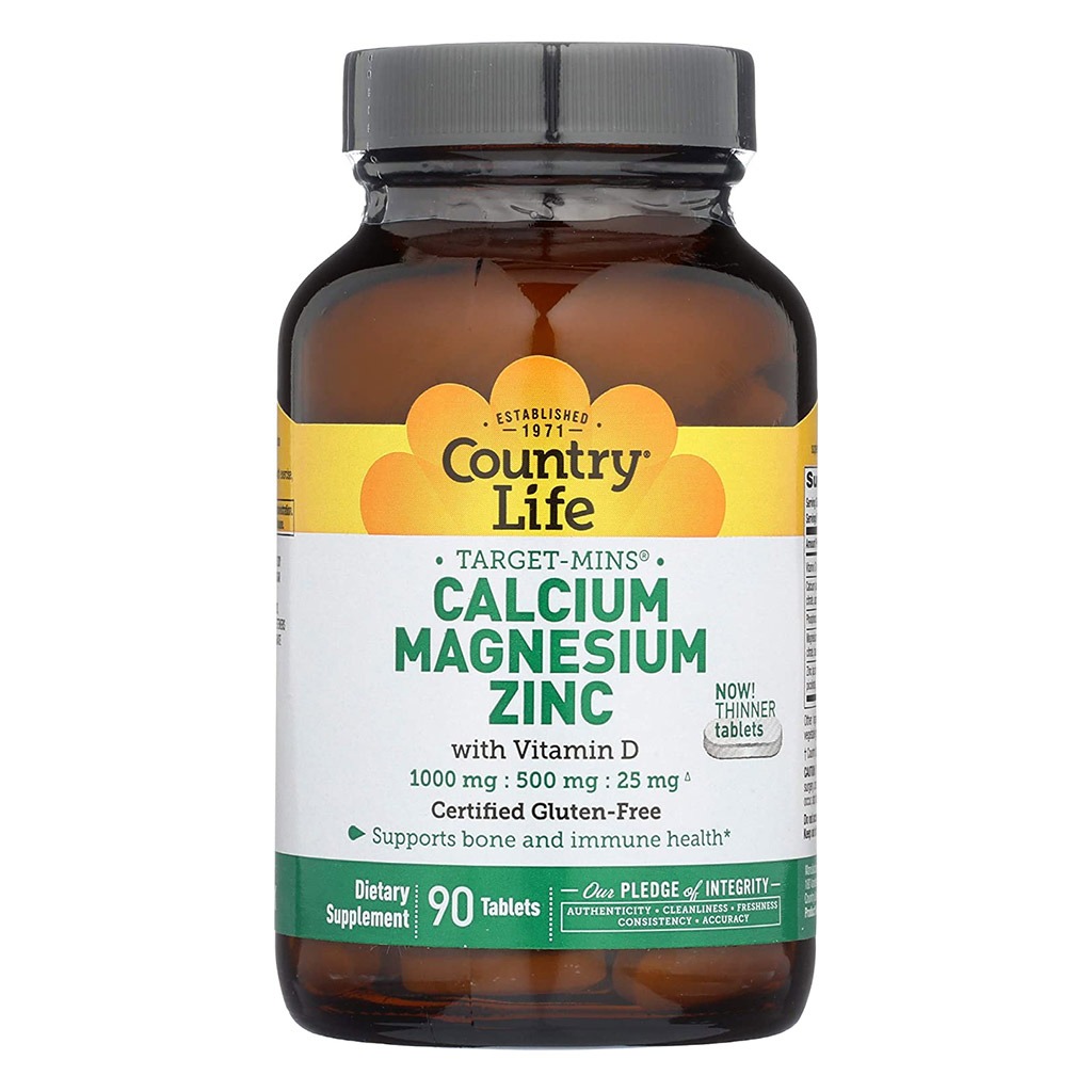 Country Life Calcium Magnesium & Zinc Tablet With Vitamin D For Bone & Immune Health, Pack of 90's