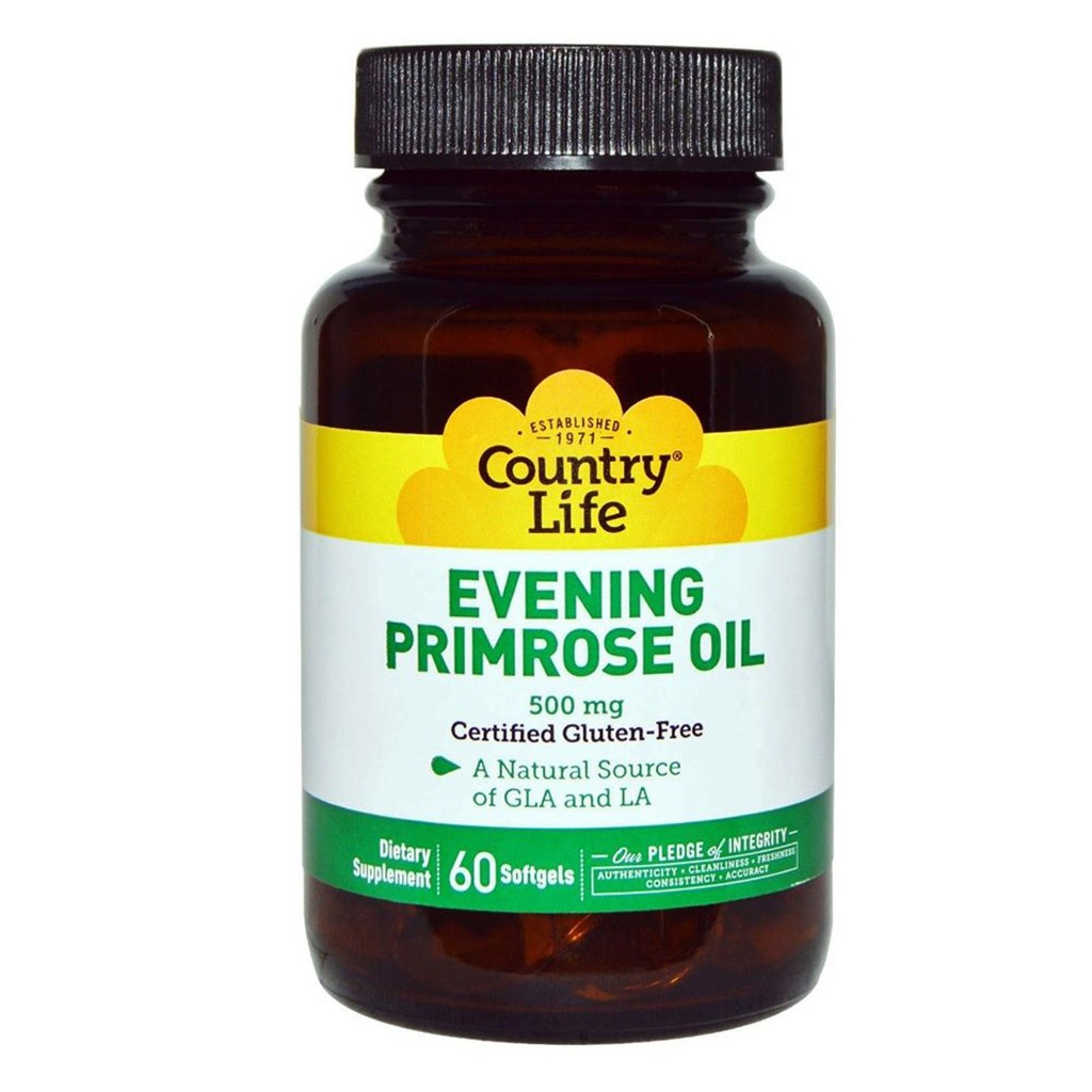 Country Life Evening Primrose Oil Supplement 500 mg Softgels, Pack of 60's