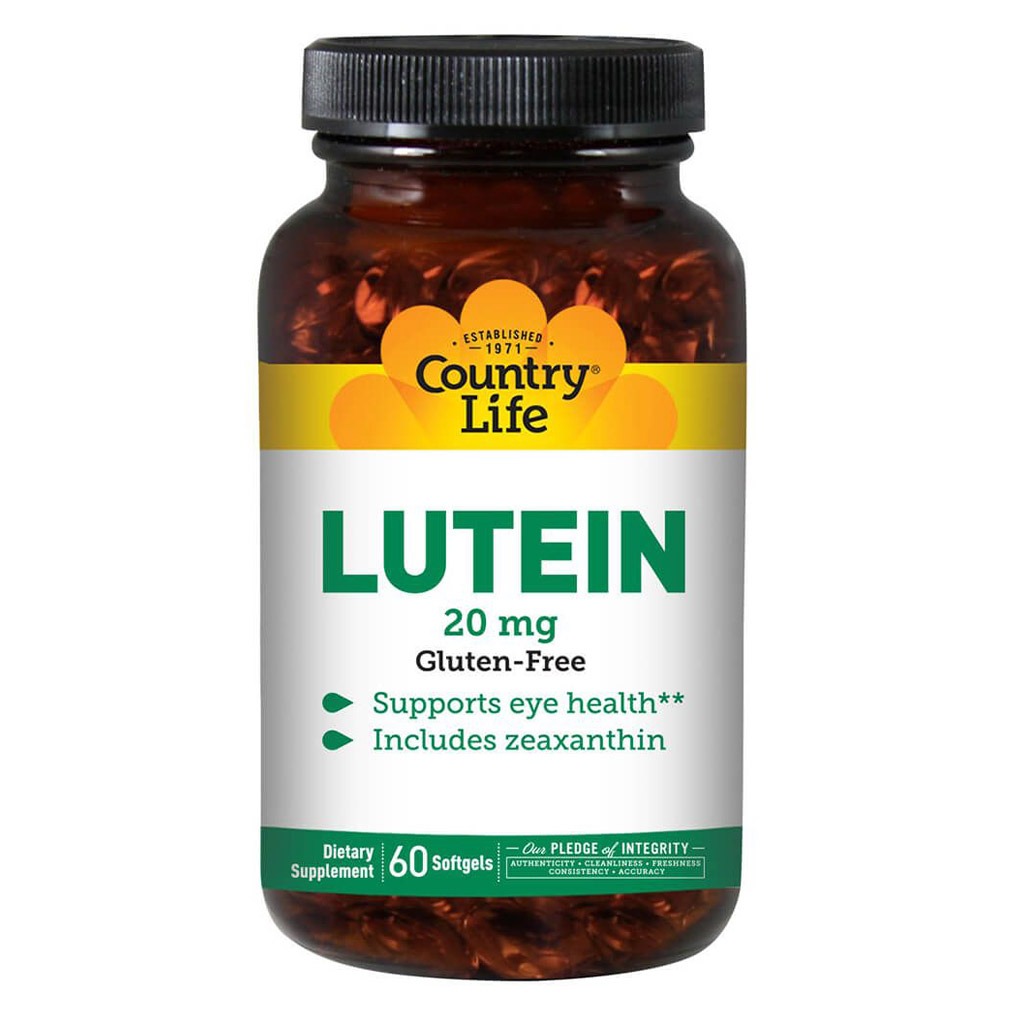 Country Life Lutein 20 mg & Zeaxanthin Softgel For Eye Health, Pack of 60's