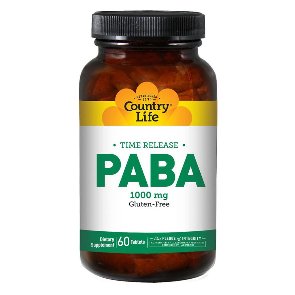 Country Life PABA 1000 mg Tablets, Pack of 60's