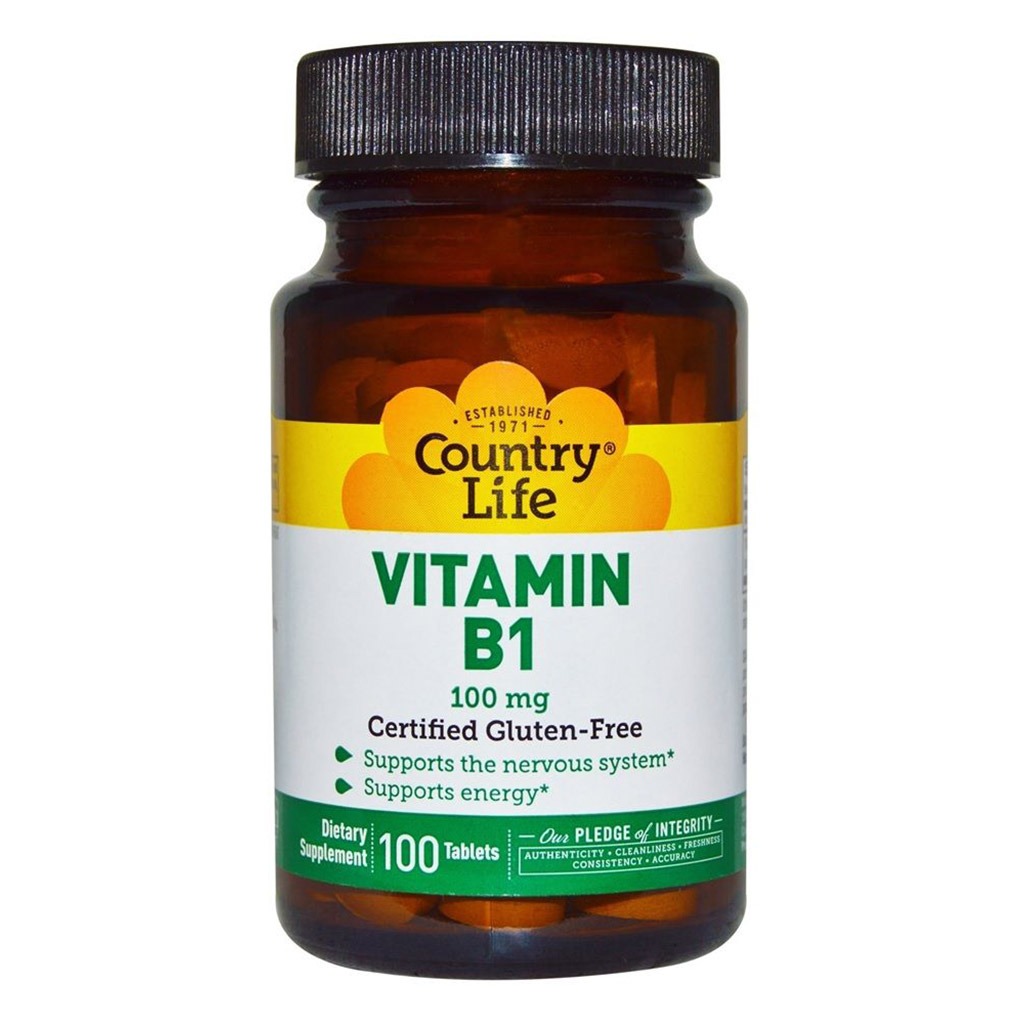 Country Life Vitamin B1 100 mg Tablets 100's