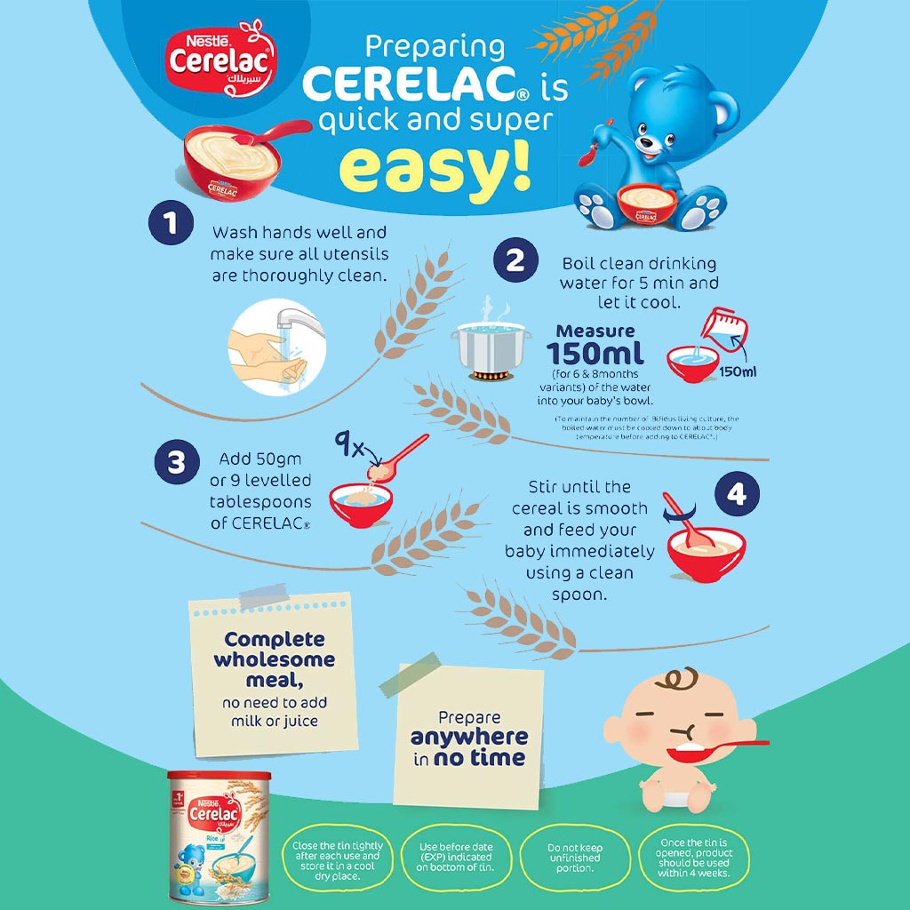 Nestle Cerelac Wheat & Fruit Pieces Infant Cereals from 8 Months 400g