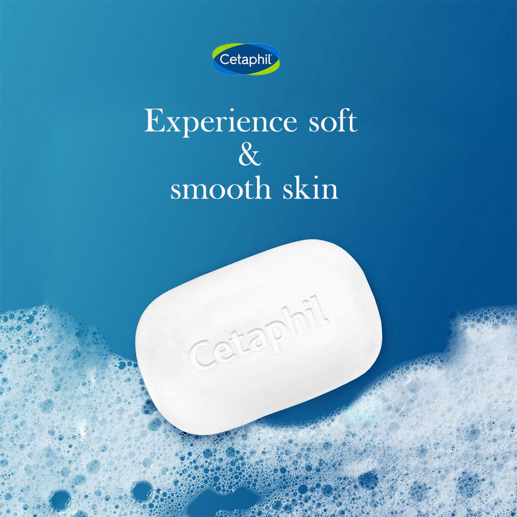 Cetaphil Antibacterial Daily Face & Body Gentle Cleansing Bar For Men & Women With Dry and Sensitive Skin, Unscented, 127g