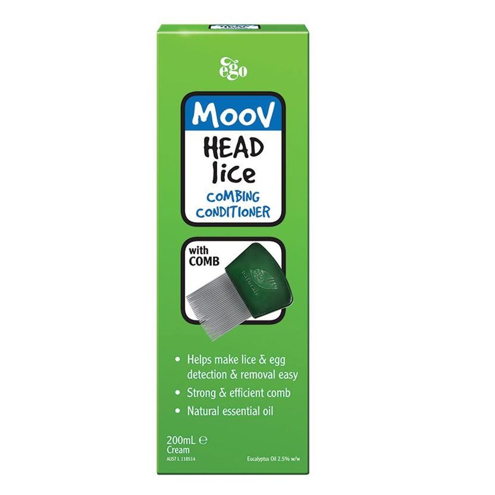 Ego Moov Head Lice Combing Conditioner, Lice Treatment Formula With Comb 200ml