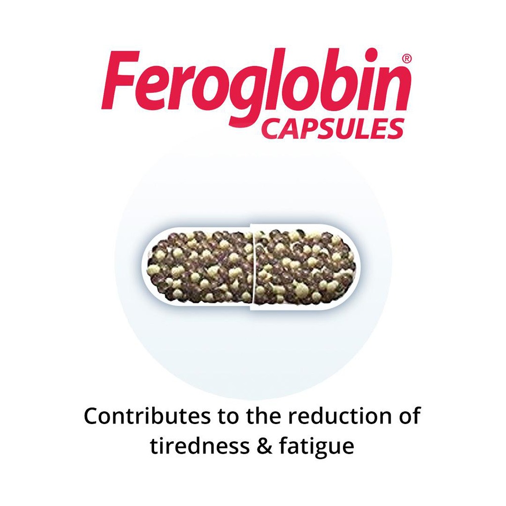 Vitabiotics Feroglobin B12 Capsules With Iron, Folic Acid & Vitamin B12 To Fight Fatigue, Pack of 30's