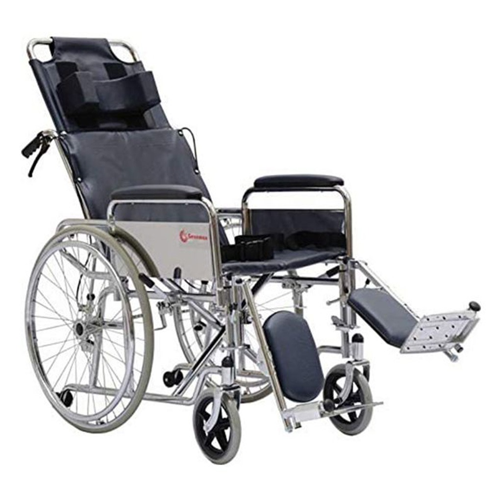 Genemax Reclining Wheelchair With Detachable Full Length Padded Armrest 18 GMP-7F 