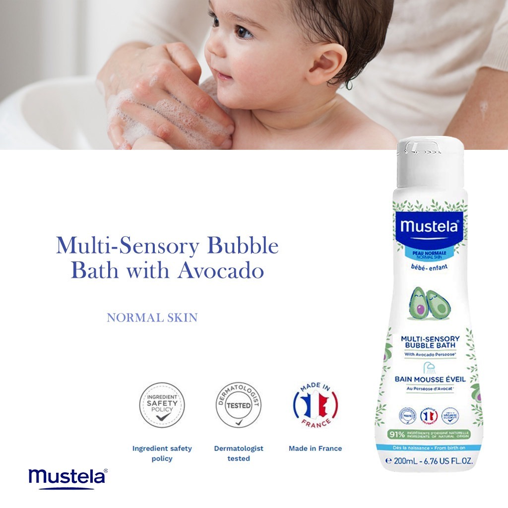 Mustela Baby Multi-Sensory Bubble Bath, Tear-Free 200ml