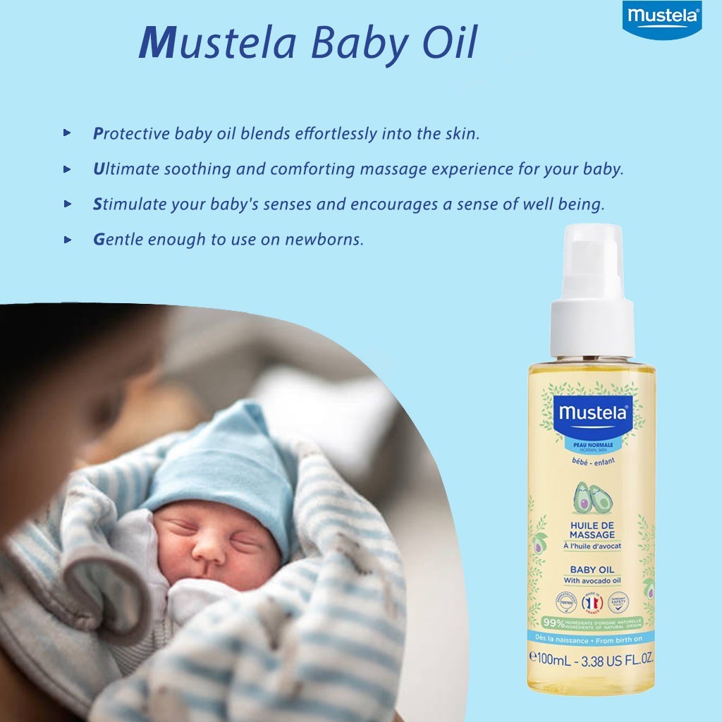 Mustela Baby Massage Oil with Avocado 100 mL