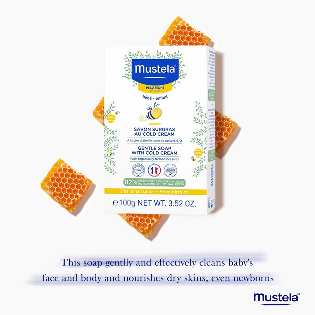 Mustela Baby Gentle Soap With Cold Cream & Beeswax For Dry Skin 100g