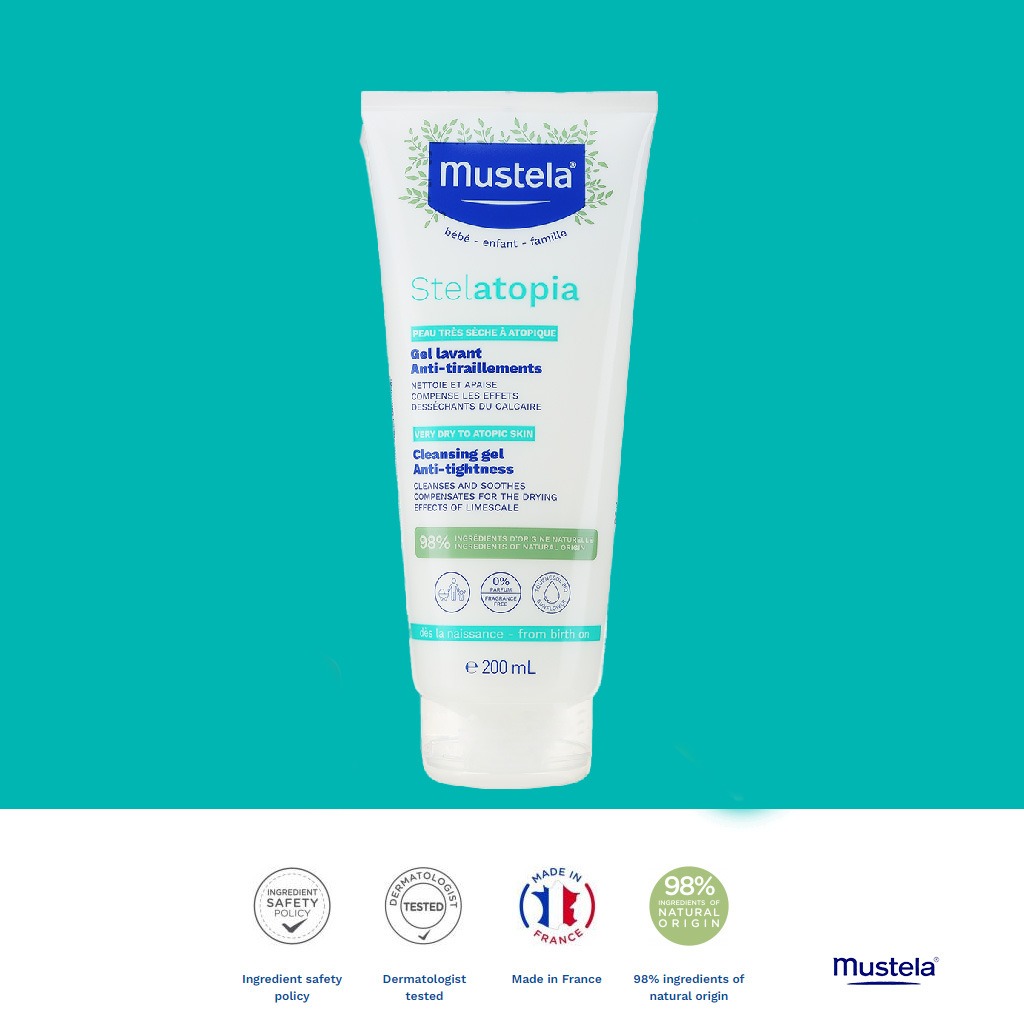 Mustela Baby Stelatopia Cleansing Gel For Atopic Prone Skin, Fragrance-Free 200ml