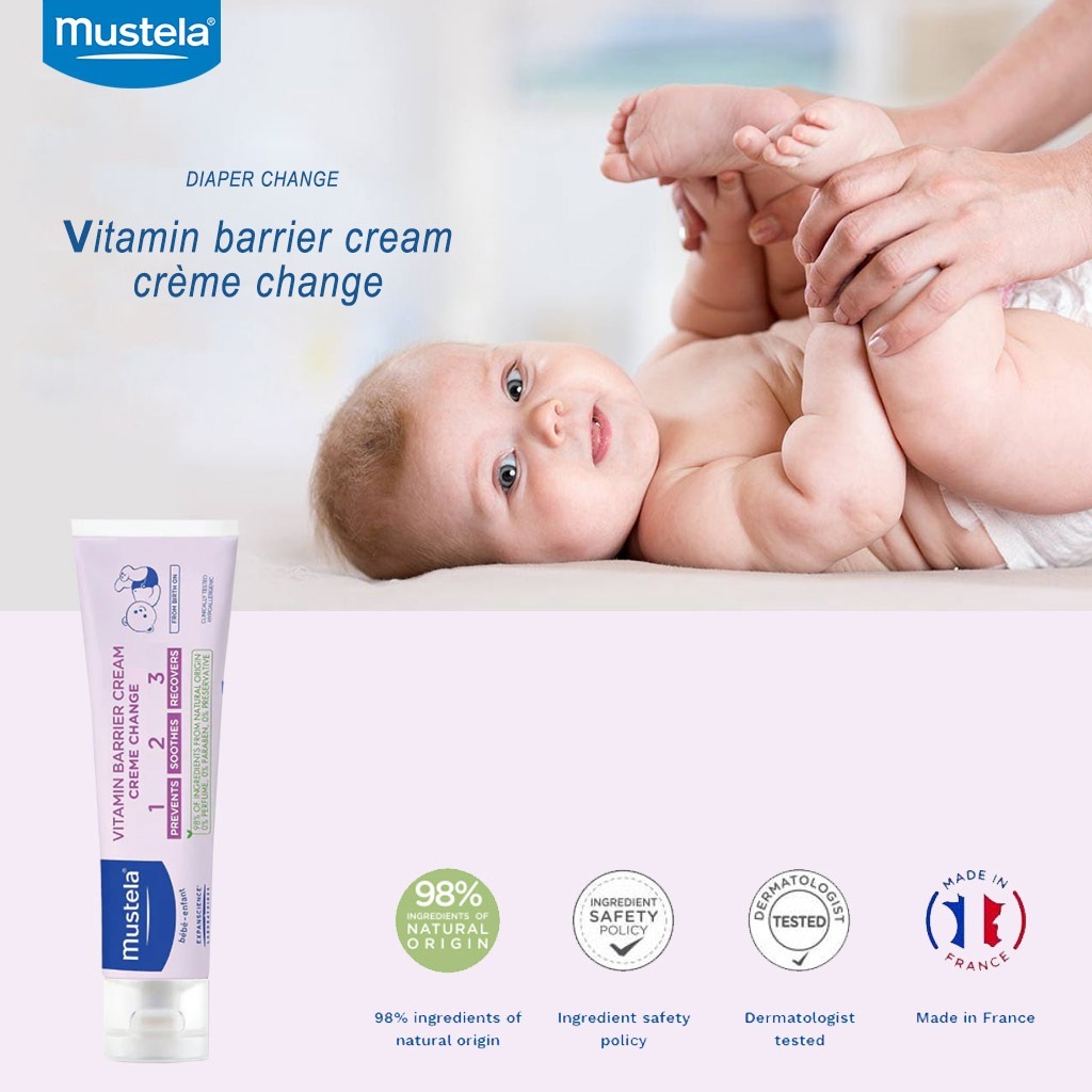 Mustela 1 2 3 Vitamin Barrier Baby Nappy Cream 50 mL