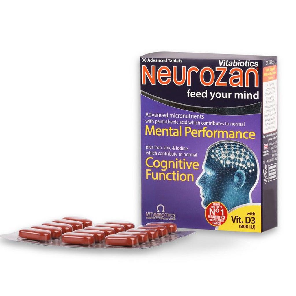 Vitabiotics Neurozan Mind Booster Supplement Tablets For Healthy Mental & Cognitive Function, Pack of 30's