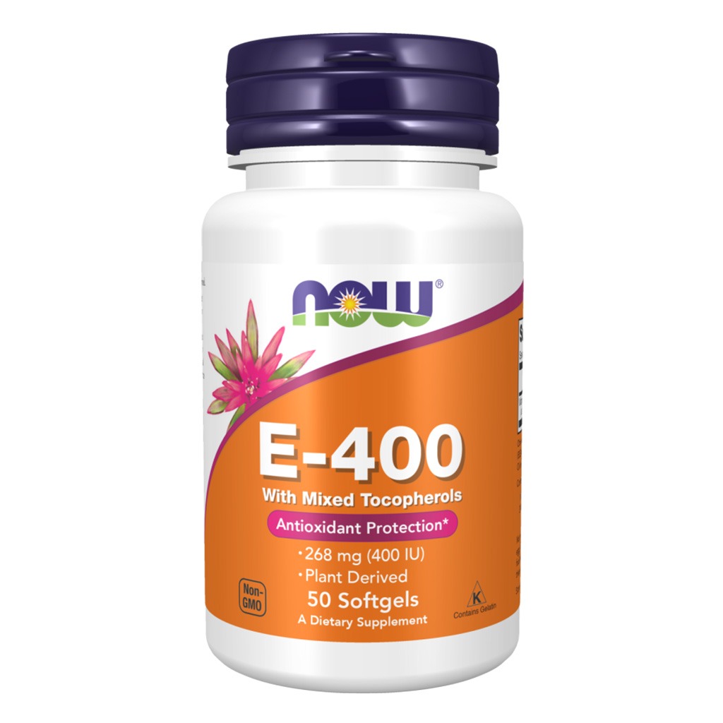 Now E-400 Vitamin E 400IU Antioxidant Softgel For Immune & Heart Support, Pack of 50's