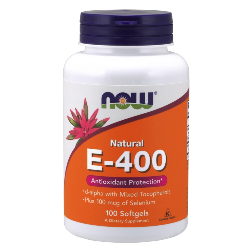 Now Natural E-400 Vitamin E Softgel For Antioxidant Protection, Pack of 100's