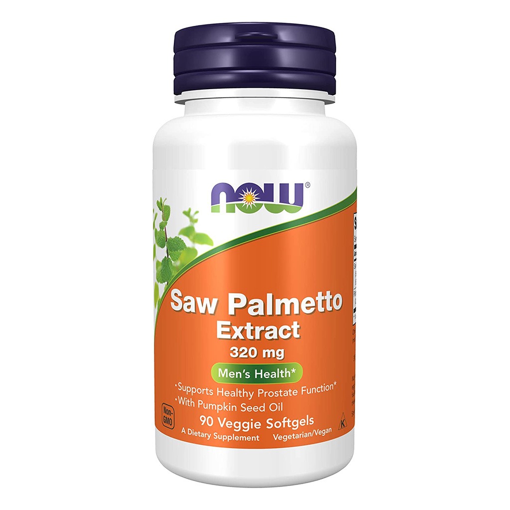 Now Saw Palmetto Extract 320mg Softgels For Men's Health & Healthy Prostate Function, Pack of 90's