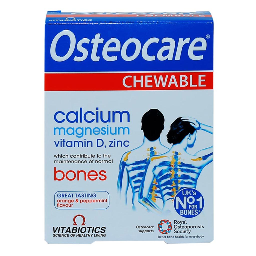 Vitabiotics Osteocare Chewable Calcium Tablets, Orange & Peppermint Flavored, For Healthy Bones, Pack of 30’s