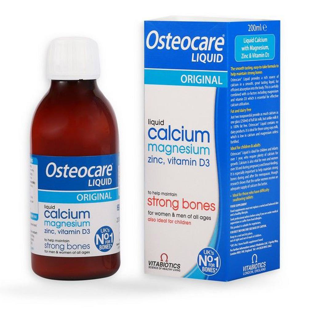 Vitabiotics Osteocare Original Liquid Calcium Supplement, Orange Flavoured, For Strong Bones 200ml