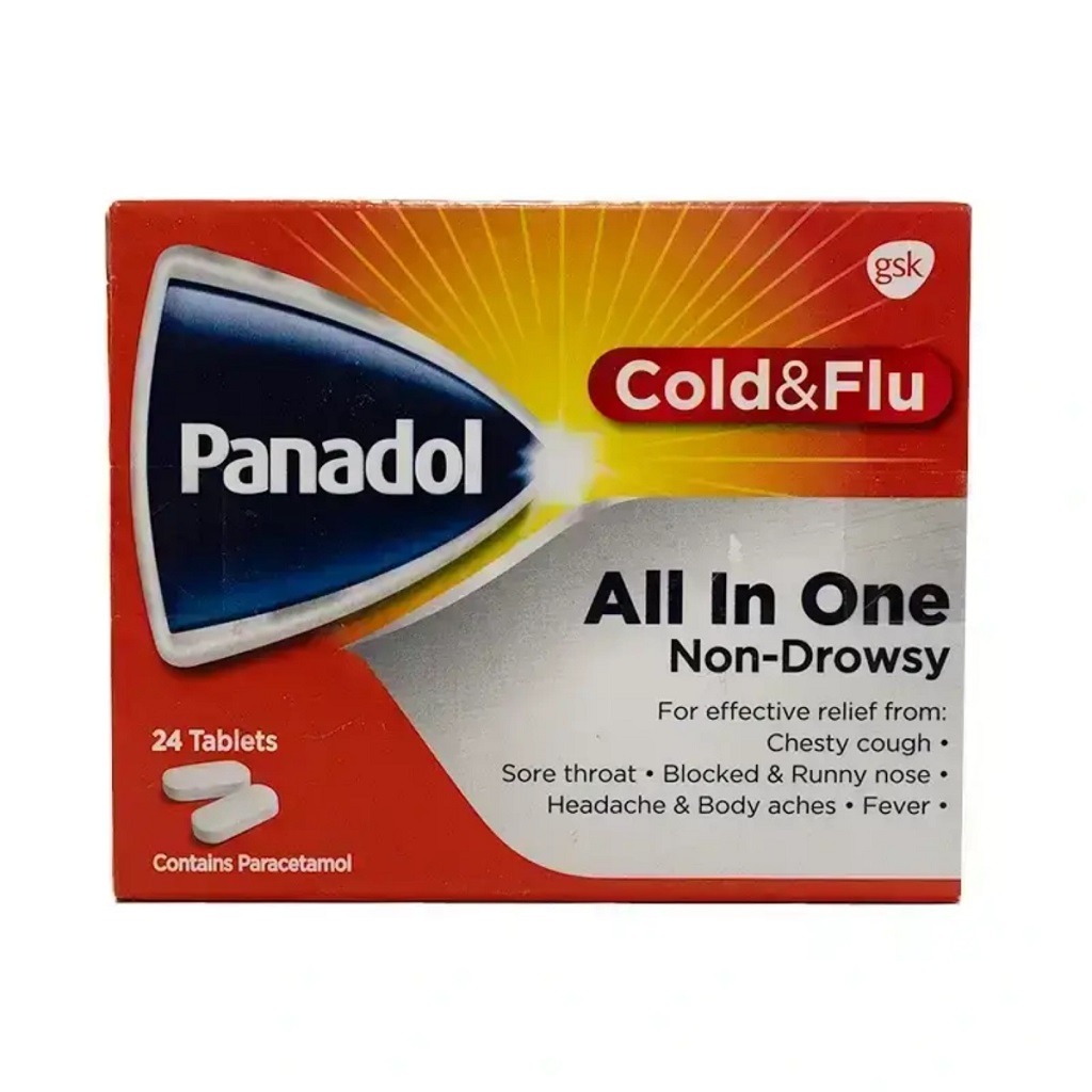 Panadol Cold & Flu All In One Tablets For Cough, Cold & Flu Symptoms, Pack of 24's