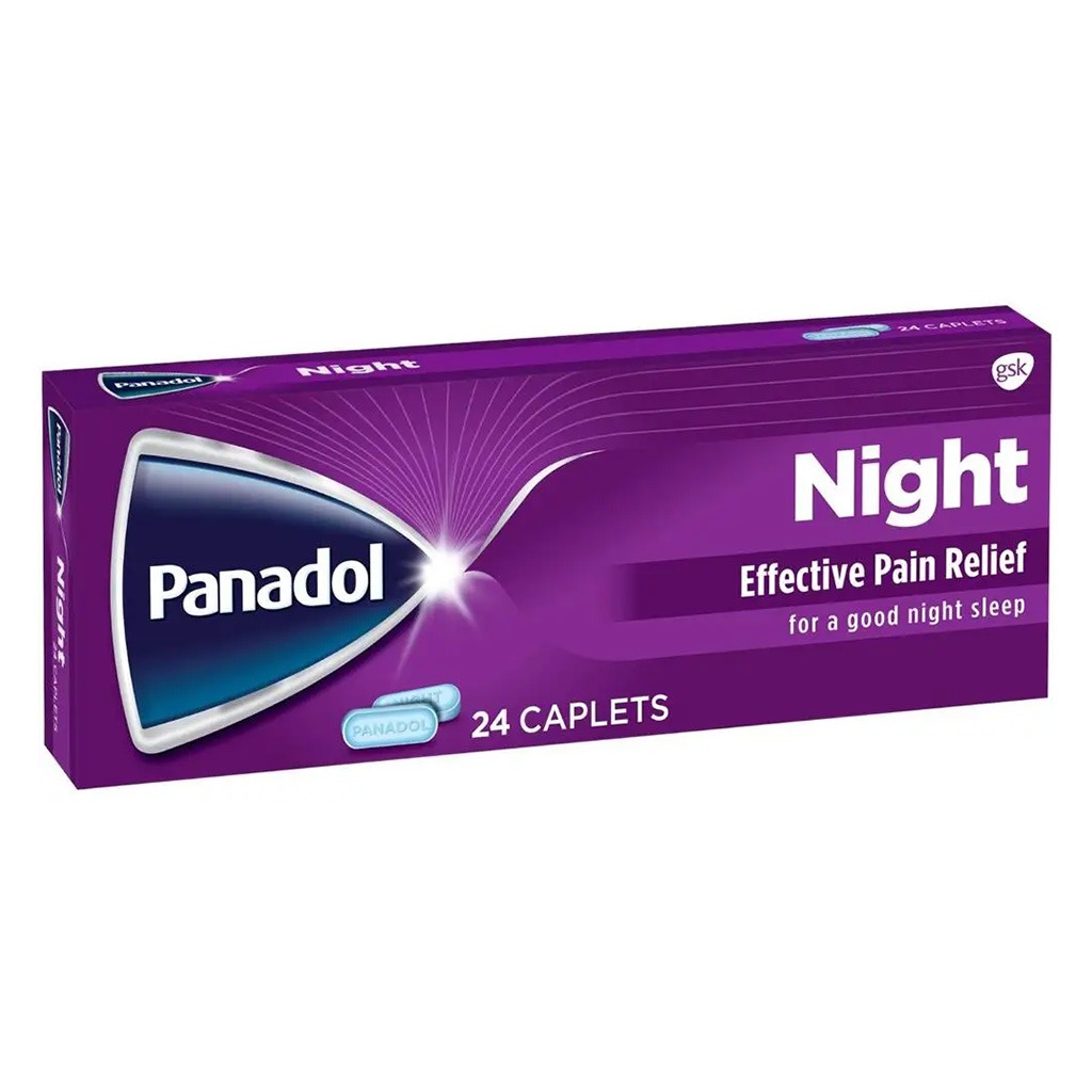 Panadol Night Caplets For Fever & Pain Relief, Pack of 24's