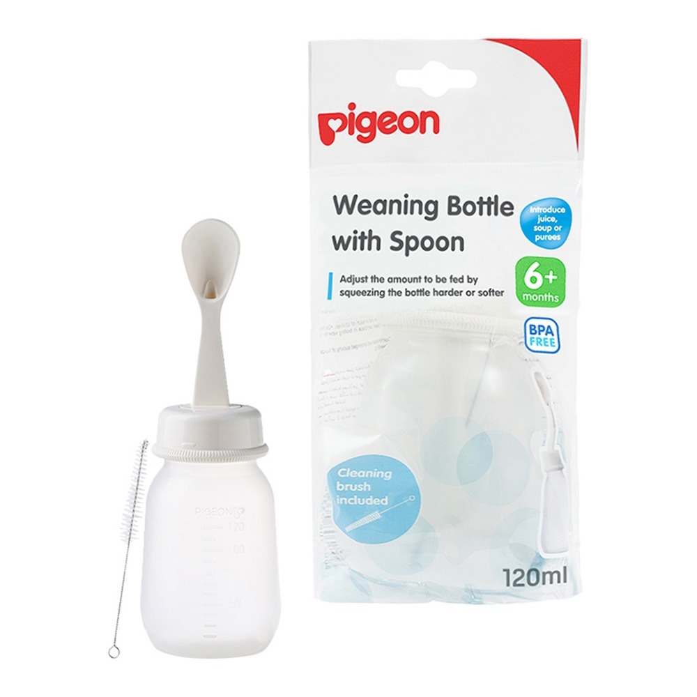 Pigeon Plastic Weaning Bottle With Spoon 120 mL 03328