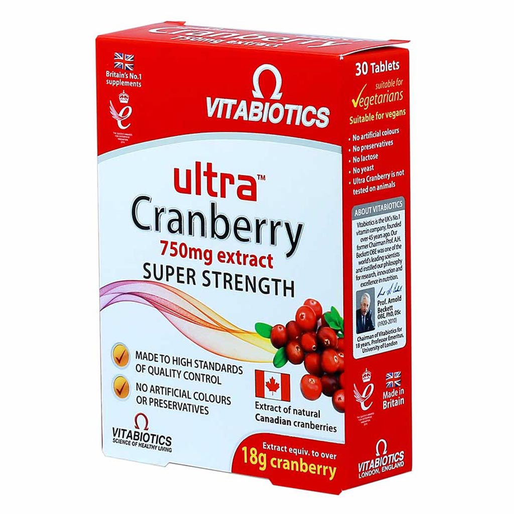 Vitabiotics Ultra Cranberry Extract 750mg Tablets For Healthy Urinary Tract, Pack of 30's
