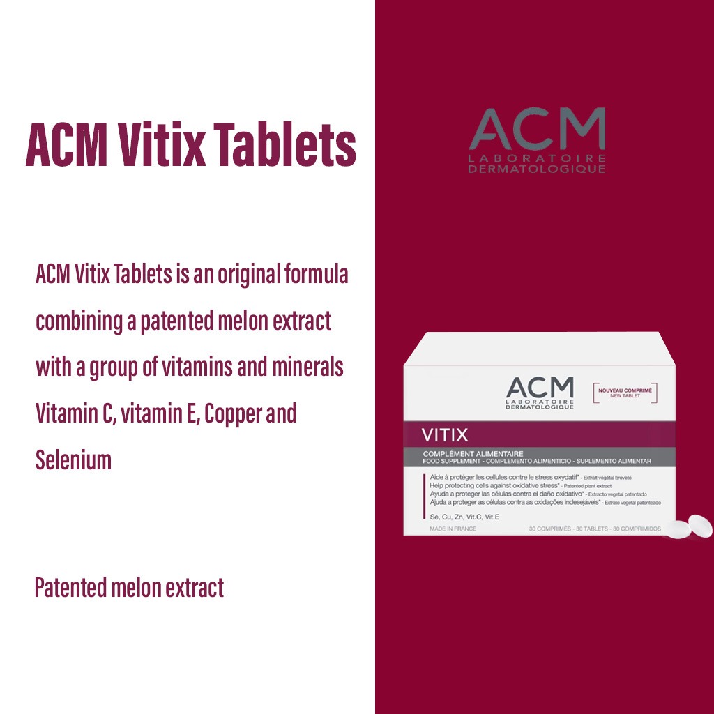 ACM Vitix Tablets, Antioxidant Dietary Supplement For Vitiligo, Pack of 30's